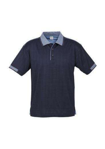 Picture of Biz Collection Mens Noosa Polo Shirt Self Check Bizcool Breathable 60% Cotton 40% Polyester